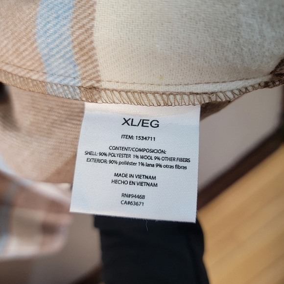 HFX NWT Brown & Blue Plaid Button-Up Long Sleeve Flannel Jacket - WOMEN'S XL - Picture 9 of 9